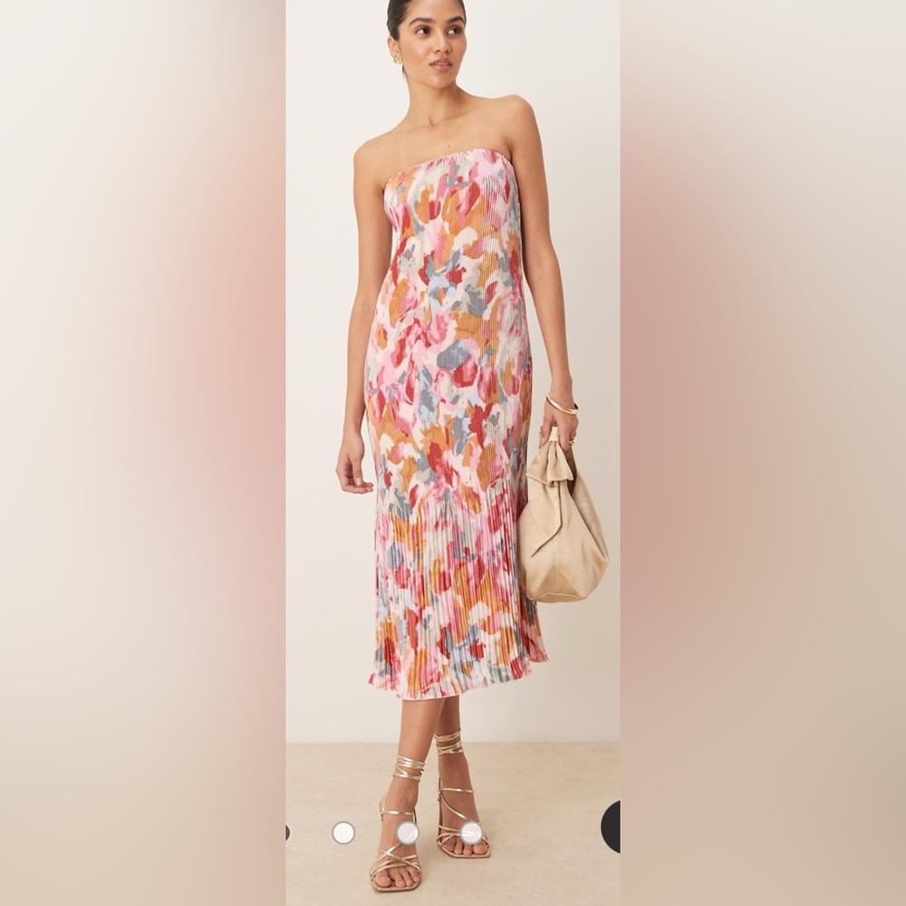 Abercrombie and Fitch Giselle Pleat Release Midi Dress NWT